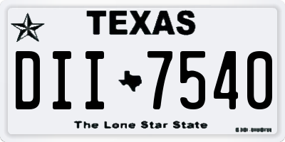 TX license plate DII7540