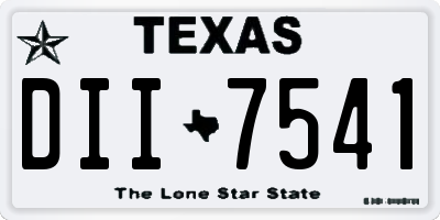 TX license plate DII7541
