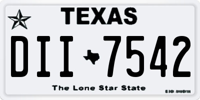 TX license plate DII7542