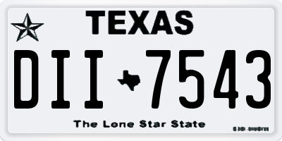 TX license plate DII7543