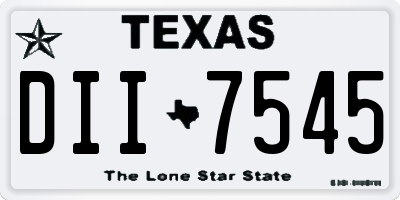 TX license plate DII7545