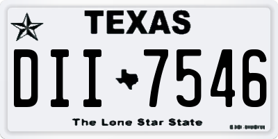 TX license plate DII7546