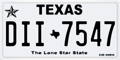 TX license plate DII7547