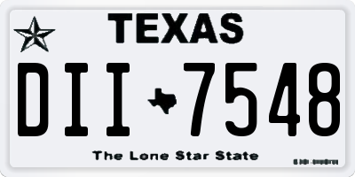 TX license plate DII7548