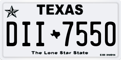 TX license plate DII7550