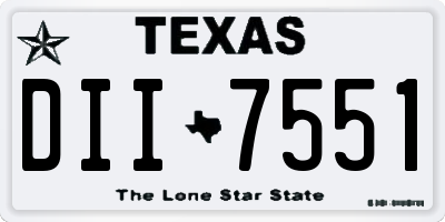 TX license plate DII7551