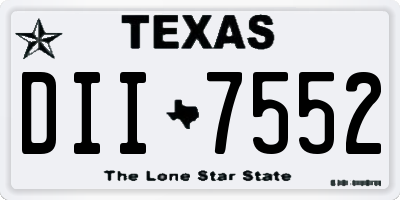 TX license plate DII7552