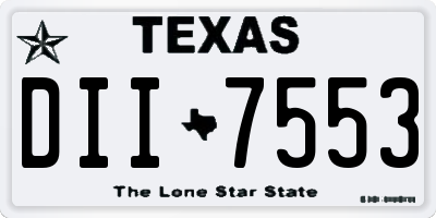 TX license plate DII7553