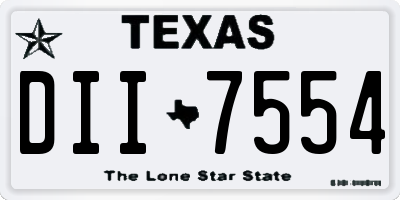 TX license plate DII7554