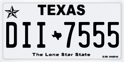 TX license plate DII7555