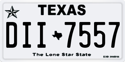 TX license plate DII7557
