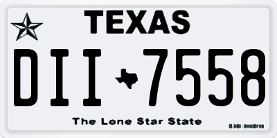 TX license plate DII7558