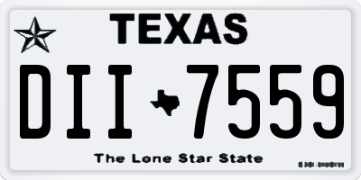 TX license plate DII7559