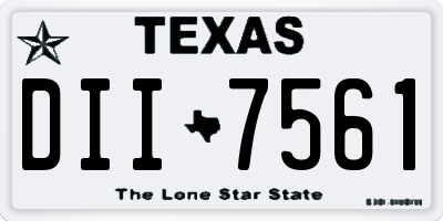 TX license plate DII7561