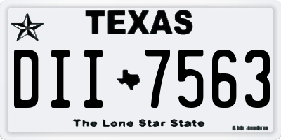 TX license plate DII7563