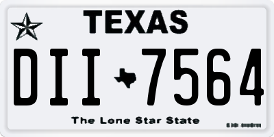 TX license plate DII7564