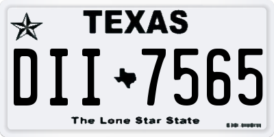 TX license plate DII7565