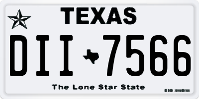 TX license plate DII7566