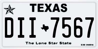 TX license plate DII7567