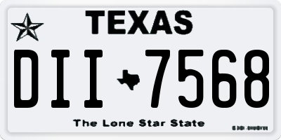 TX license plate DII7568