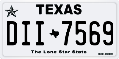 TX license plate DII7569
