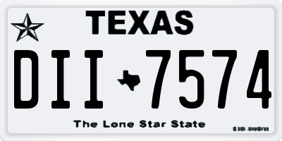 TX license plate DII7574