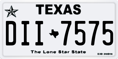 TX license plate DII7575