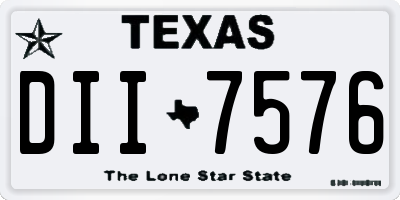 TX license plate DII7576