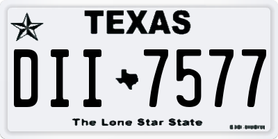 TX license plate DII7577