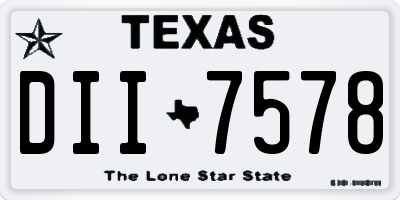 TX license plate DII7578