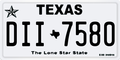TX license plate DII7580