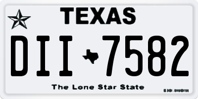 TX license plate DII7582