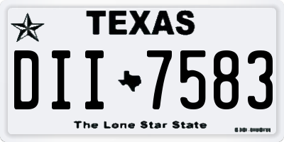 TX license plate DII7583