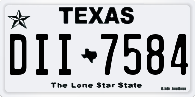TX license plate DII7584