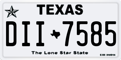 TX license plate DII7585