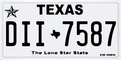 TX license plate DII7587