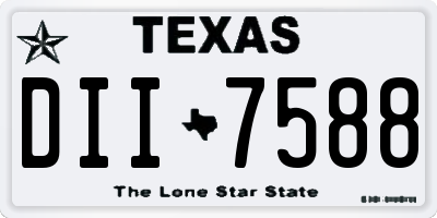 TX license plate DII7588