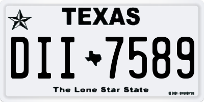 TX license plate DII7589