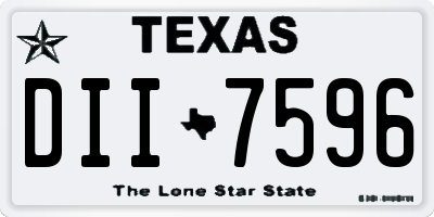 TX license plate DII7596
