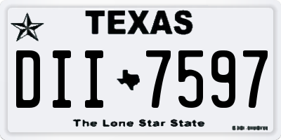 TX license plate DII7597