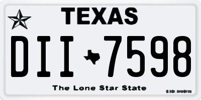 TX license plate DII7598