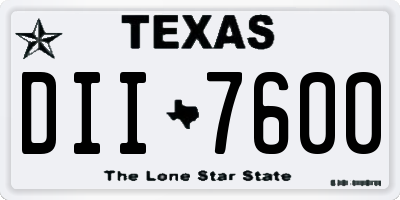 TX license plate DII7600