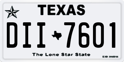 TX license plate DII7601