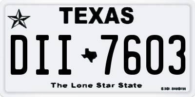 TX license plate DII7603