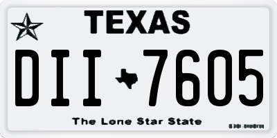 TX license plate DII7605