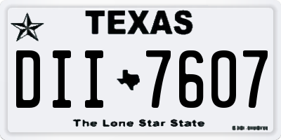 TX license plate DII7607