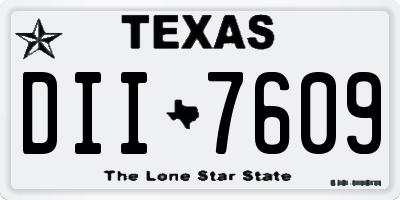 TX license plate DII7609