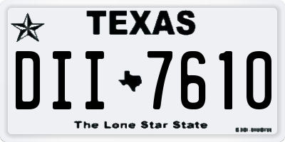 TX license plate DII7610