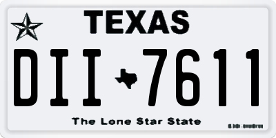 TX license plate DII7611