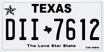 TX license plate DII7612